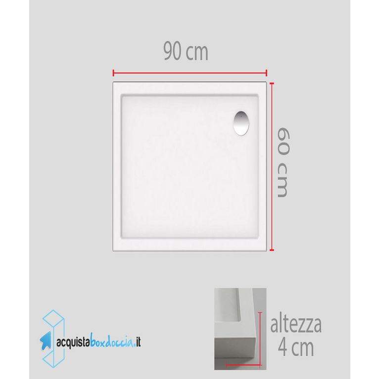 piatto doccia  60x90 cm altezza 4 cm