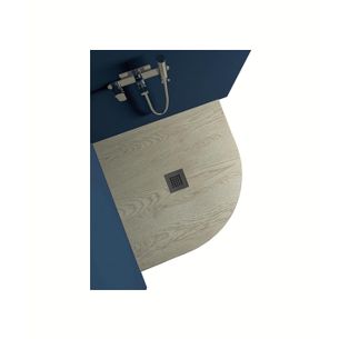 PIATTO DOCCIA ANGOLARE IN MARMO-RESINA 100X100 CM - ROCKY WOOD