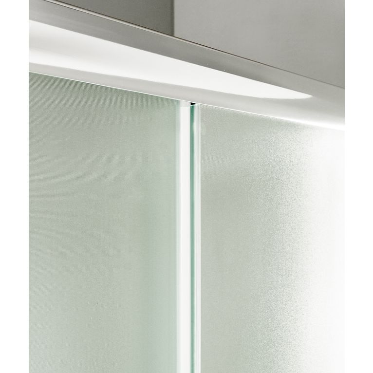 box doccia 3 lati con 2 ante fisse e porta scorrevole 85x100x85 cm opaco
