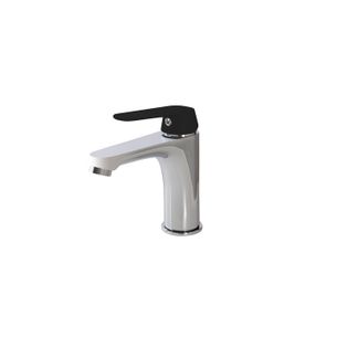 MISCELATORE LAVABO CROMATO CROMATO CON LEVA NERO OPACO CON PILETTA CLICK CLACK 1" 1/4 E FLESSIBILI SERIE DREAM