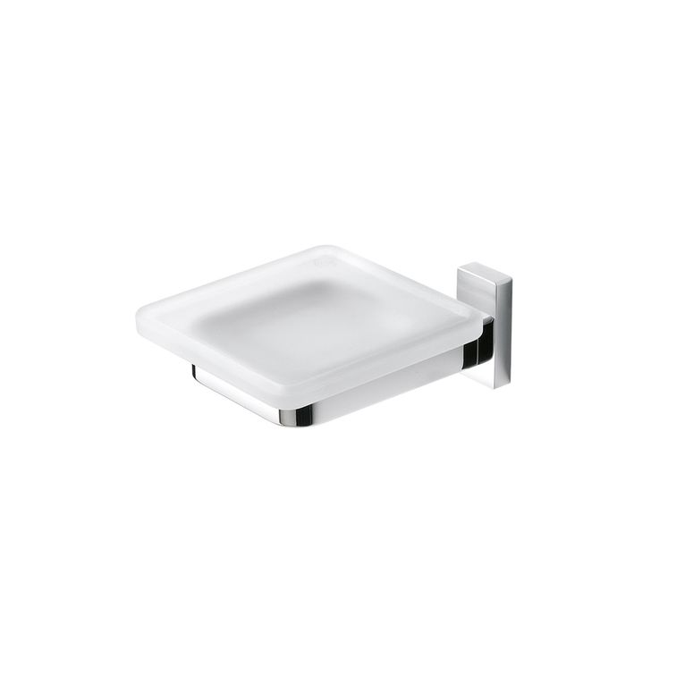 portasapone cromo e vetro trasparente serie slim capannoli