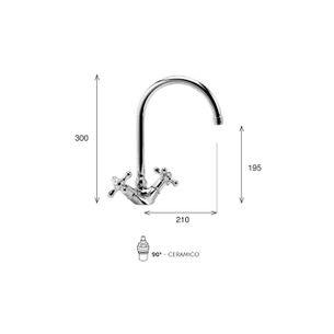 MISCELATORE MONOFORO CUCINA, CANNA ALTA KISS KS70 CAO