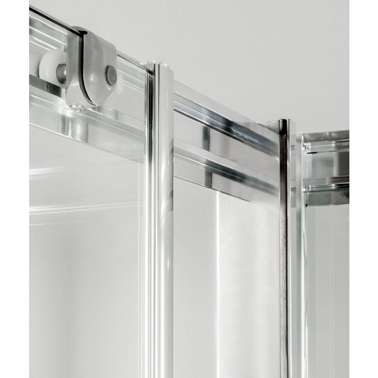  box doccia angolare anta fissa porta scorrevole 65x95 cm trasparente