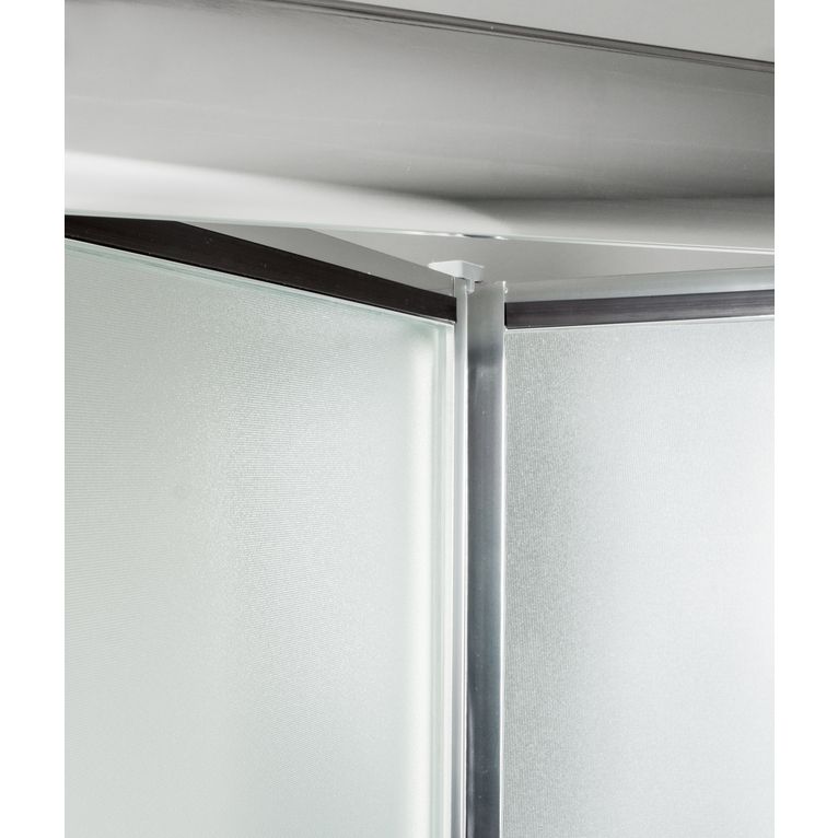 box doccia 85x80x85 cm 3 lati con 2 ante fisse e porta a soffietto opaco