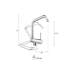 MISCELATORE MONOCOMANDO CUCINA RIBALTABILE PER SOTTOFINESTRA SATURNO SA70 SF