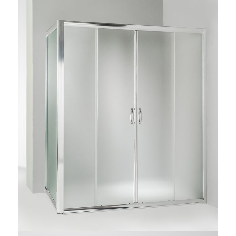 box doccia angolare anta fissa porta scorrevole 95x165 cm opaco