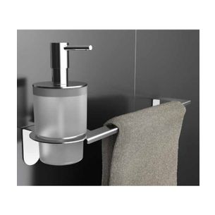 PORTA ASCIUGAMANI CON DOSASAPONE ACCIAIO LUCIDO SERIE EASY CAPANNOLI - VERSIONE ADESIVO O SILI