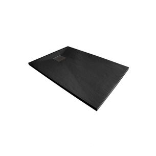PIATTO DOCCIA 75X140 CM ALTEZZA 3 CM IN RESINA ULTRASOTTILE SENZA BORDO COLORE NERO/BLACK SERIE WALL