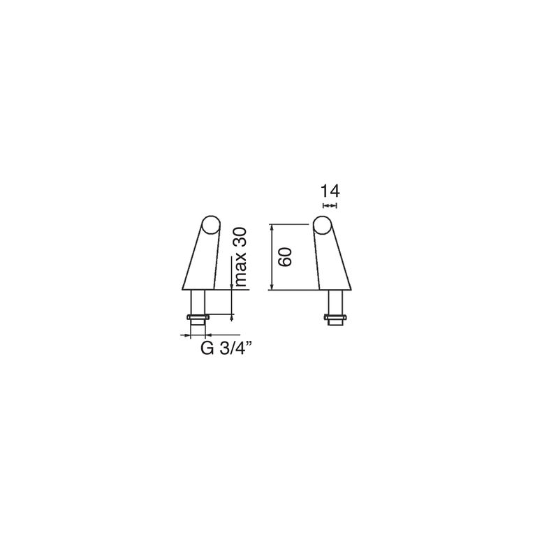 coppia supporti bordo vasca 3/4 kiss ks13