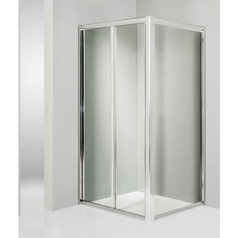 box doccia angolare anta fissa porta soffietto 85x80 cm trasparente