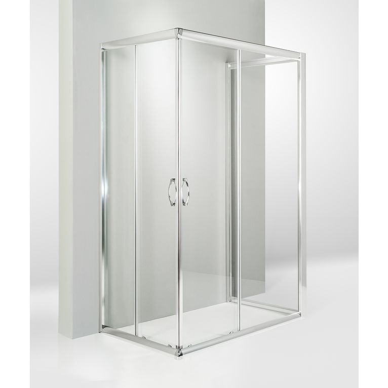 box doccia 75x65x75 cm 3 lati porta scorrevole trasparente