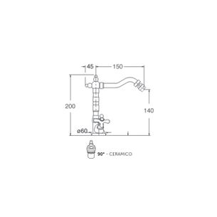 MISCELATORE MONOFORO BIDET BOCCA ANTICA KISS KS35 BA