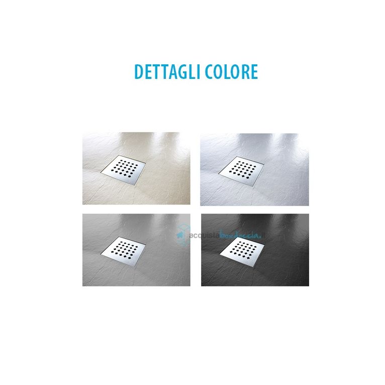 piatto doccia 70x125 cm altezza 3 cm in resina ultrasottile senza bordo colore nero/black serie wall