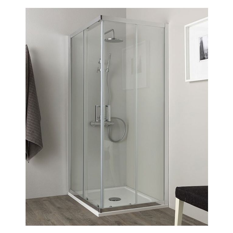 box doccia angolare porta scorrevole 60x100 cm opaco