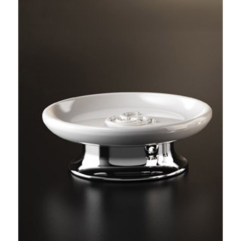 portasapone da appoggio cromo e ceramica bianca serie area capannoli