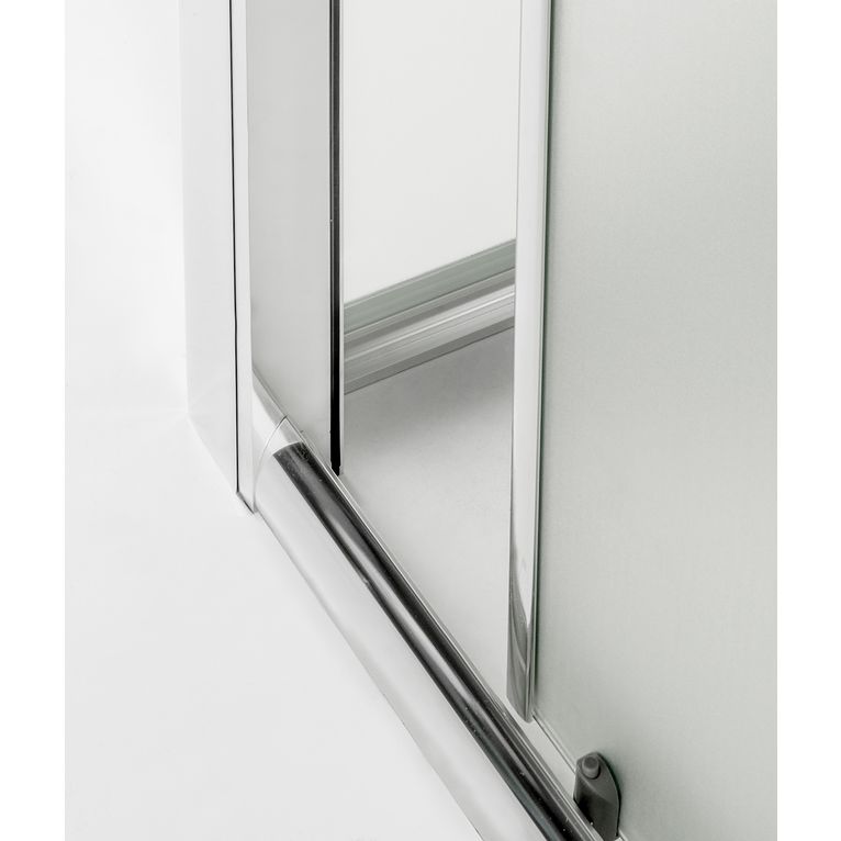 box doccia 3 lati con 2 ante fisse e porta scorrevole 85x100x85 cm opaco