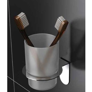 PORTA SPAZZOLINI ACCIAIO LUCIDO SERIE EASY CAPANNOLI - VERSIONE ADESIVO O SILICONE