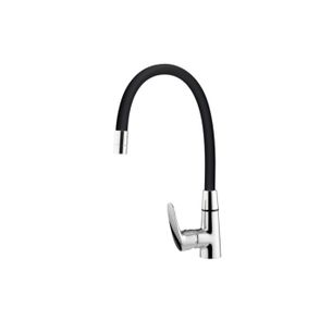MISCELATORE MONOCOMANDO CUCINA CON CANNA SNODATA NERA AM719.5/10C