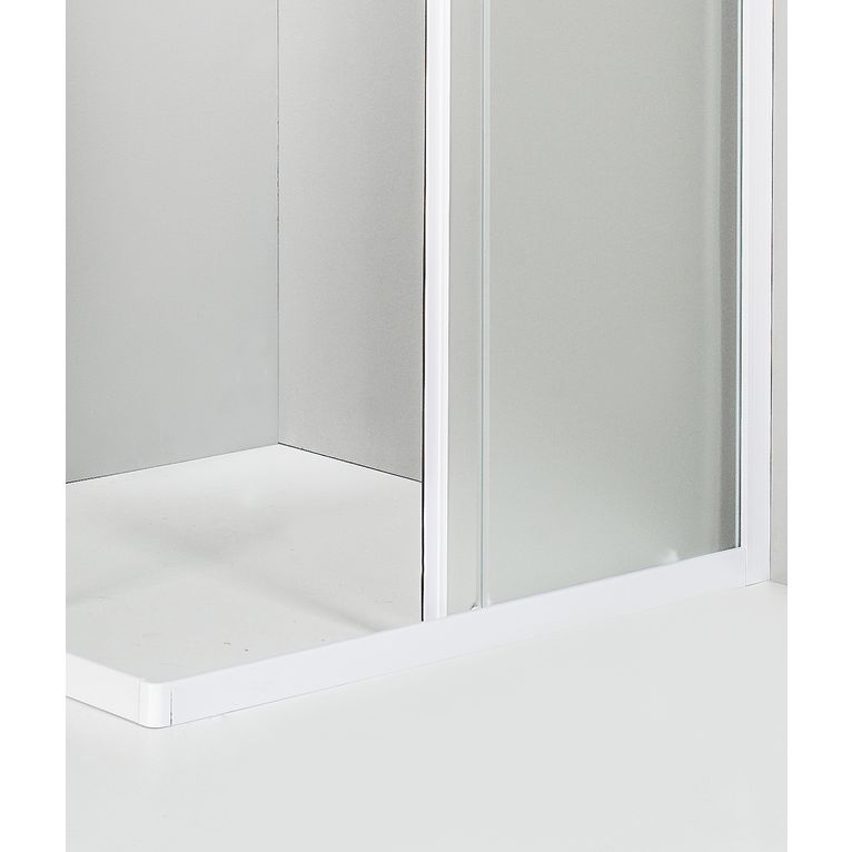 box doccia angolare porta scorrevole 90x90 cm opaco bianco
