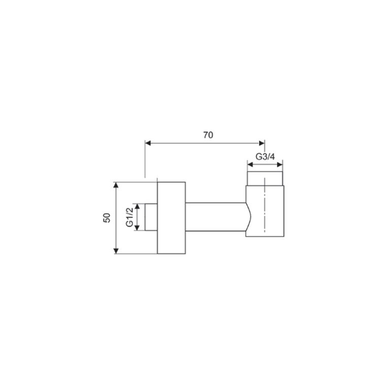 supporto inferiore in ottone per colonne con presa acqua incasso u 3/4'' -e 1/2'' - 3940