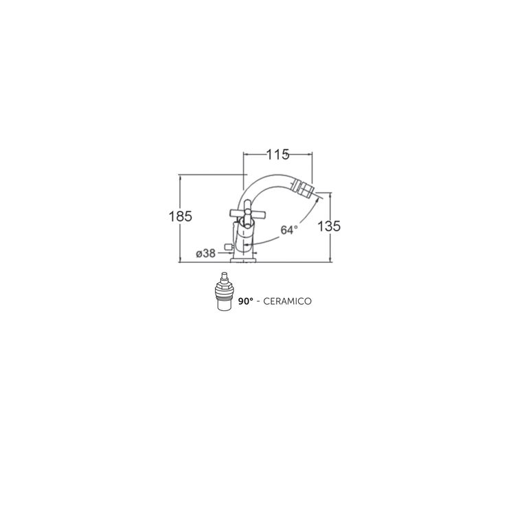miscelatore monoforo bidet sirio si 35 cao