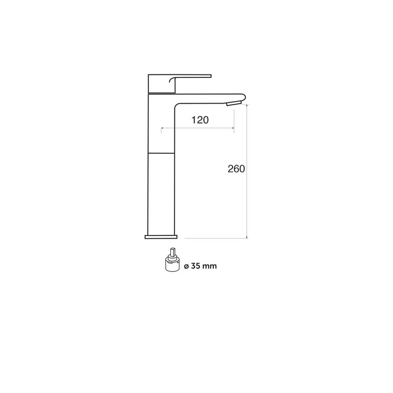 miscelatore monocomando lavabo alto con scarico pop-up paris pr21