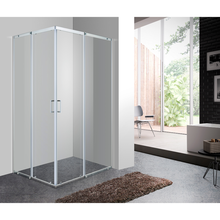 box doccia 60x90 cm angolare porta scorrevole trasparente - serie gemma
