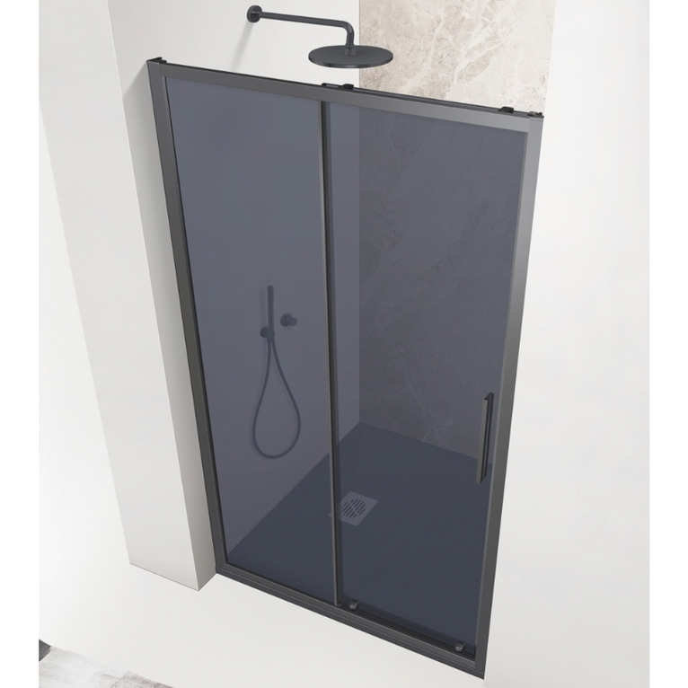 porta doccia scorrevole 110 cm fumè serie dark