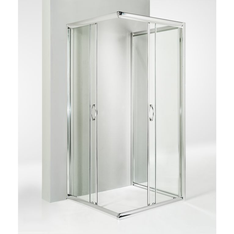 box doccia 3 lati porta scorrevole 80x80x80 cm trasparente