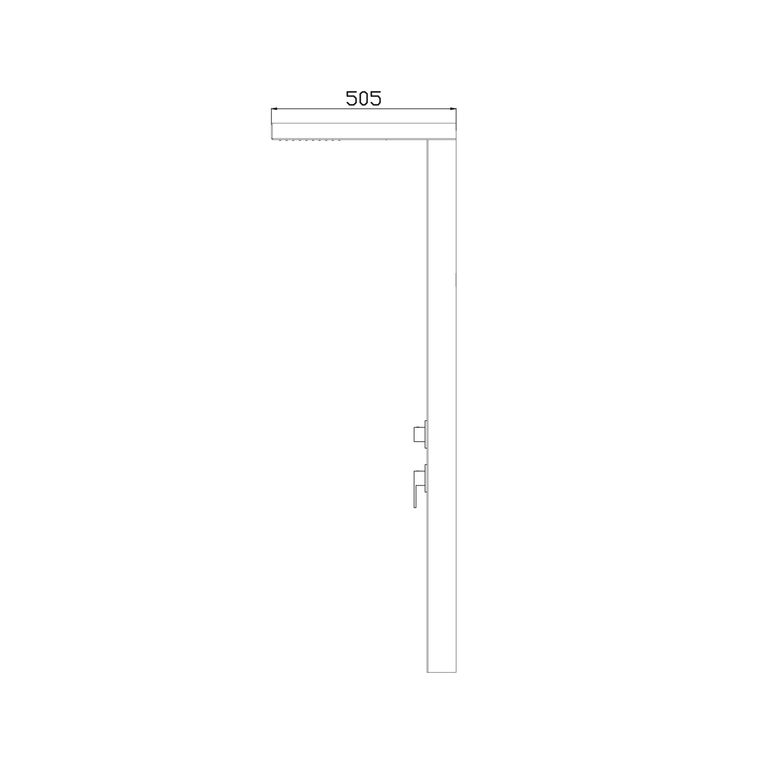 colonna doccia sospesa in acciaio inox lucido con soffione pioggia, soffioni laterali e cascata. dotata di miscelatore,deviatore,flessibile e doccetta - 4002 inox lucido