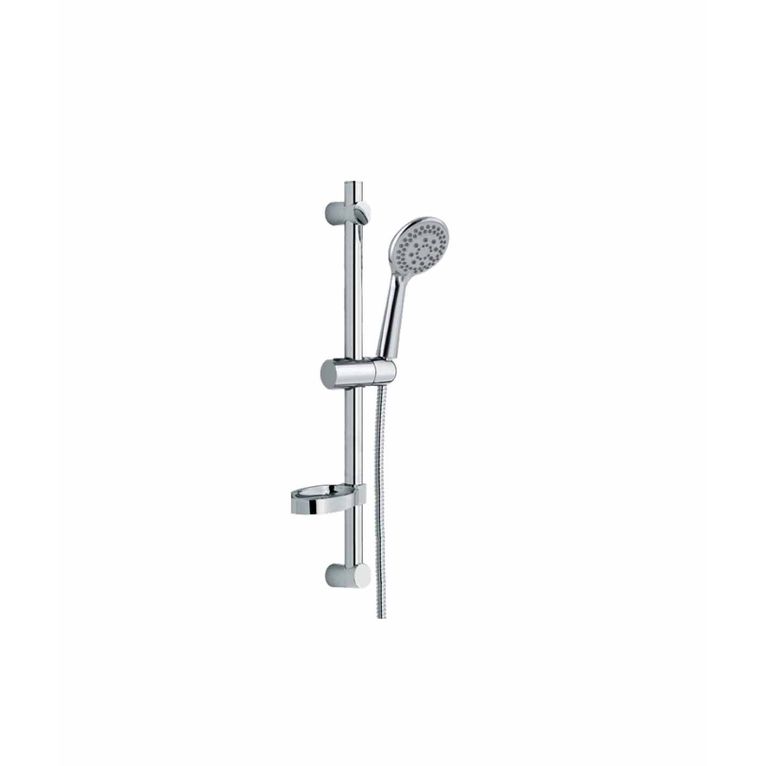 saliscendi rally sl5y409t5cr in ottone completo di doccia topazio,portasapone e flessibile serie sphera
