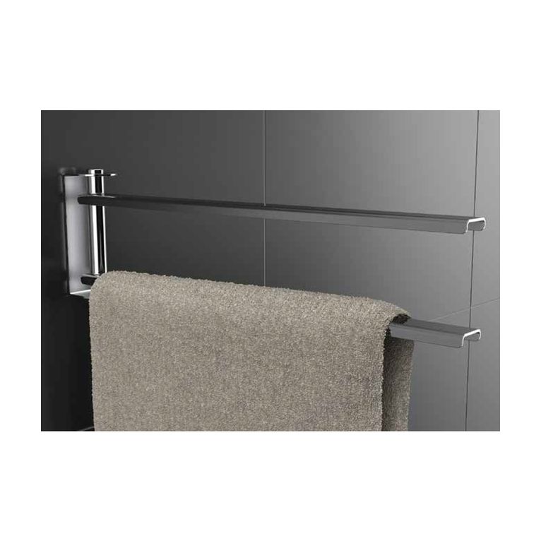  porta asciugamani snodato acciaio lucido cromo serie easy capannoli - versione adesivo o silicone 