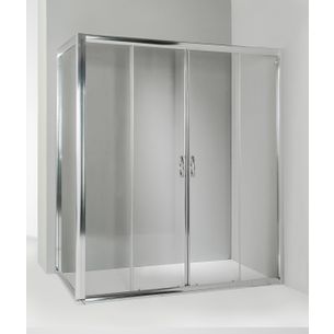 BOX DOCCIA ANGOLARE ANTA FISSA PORTA SCORREVOLE 95X165 CM TRASPARENTE