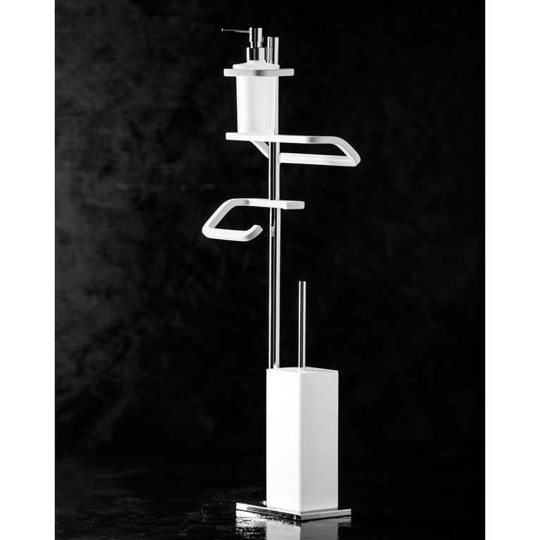 piantana multifunzione in corian bianco art. bend 32.34 serie la progetto