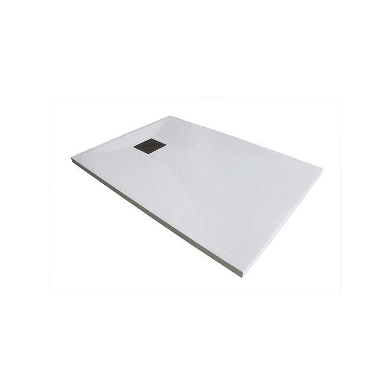 piatto doccia 80x145 cm altezza 3 cm in resina ultrasottile senza bordo colore bianco/white serie wall