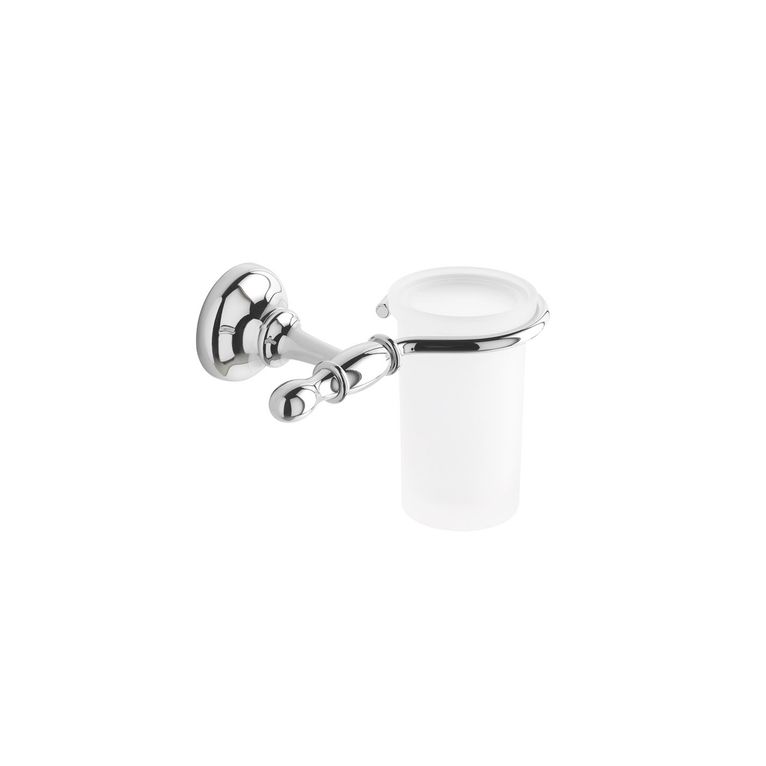 porta spazzolini cromo e vetro satinato linea serie900 capannoli 