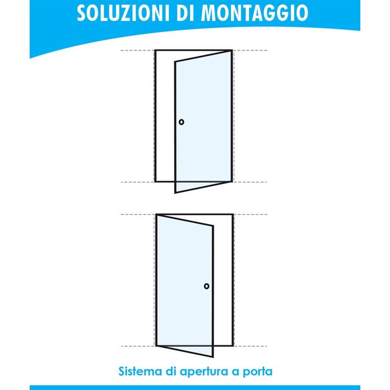 porta doccia battente 85 cm trasparente