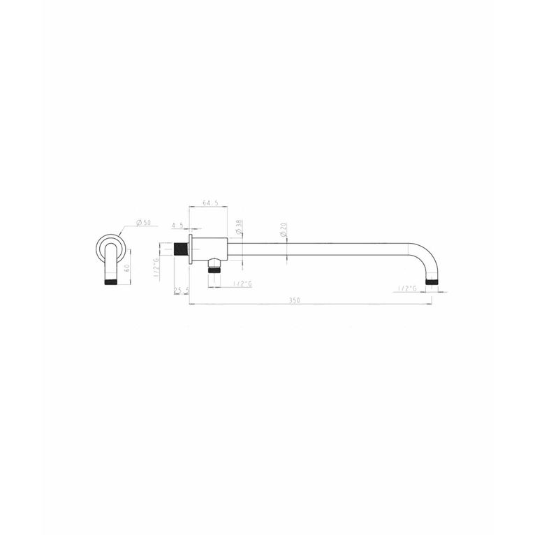 braccio doccia a soffitto bd6056 in ottone serie sphera