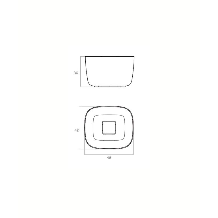 lavabo d'appoggio in luxolid 48x42 cm - bonzo m