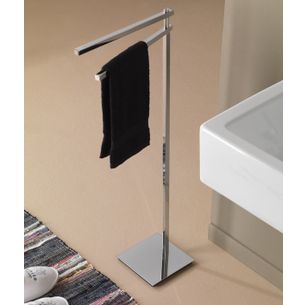 PIANTANA PORTA ASCIUGAMANI A 2 BRACCI CROMO SERIE QUADRICA CAPANNOLI