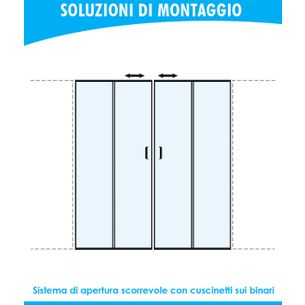 PORTA DOCCIA SCORREVOLE 175 CM TRASPARENTE SERIE N