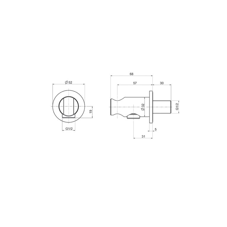 presa acqua cilindrica con supporto inox 316 ix99