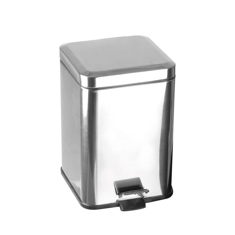 cestino quadrato con pedale da 6 lt. serie bagno hotel capannoli