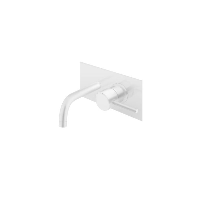 miscelatore monocomando lavabo incasso orizzontale senza scarico bianco opaco minimal mn26