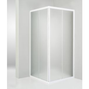 BOX DOCCIA ANGOLARE  PORTA SCORREVOLE 71X84 CM OPACO BIANCO