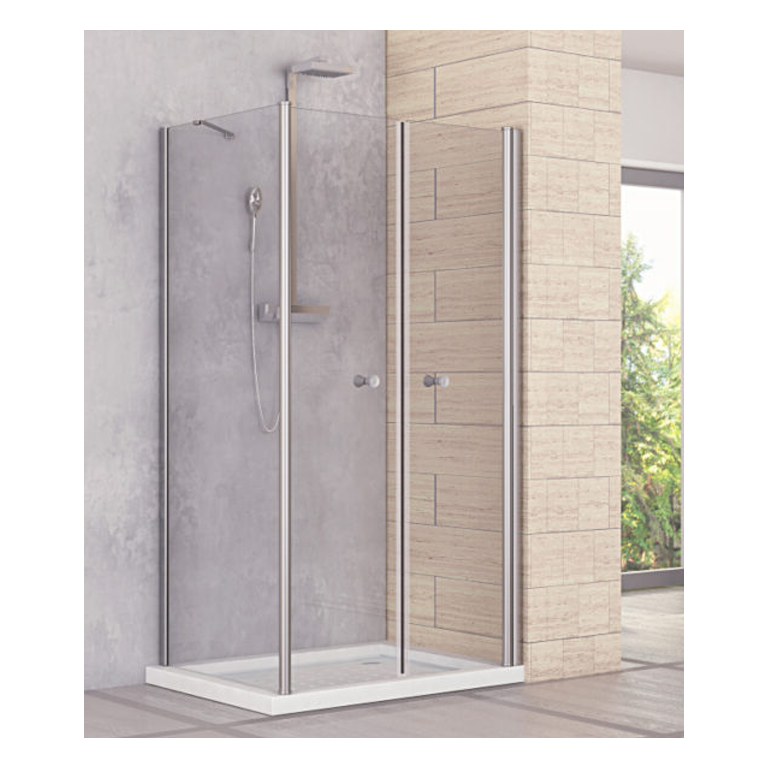 box doccia angolare anta fissa porta saloon misura 70x90 cm opaco