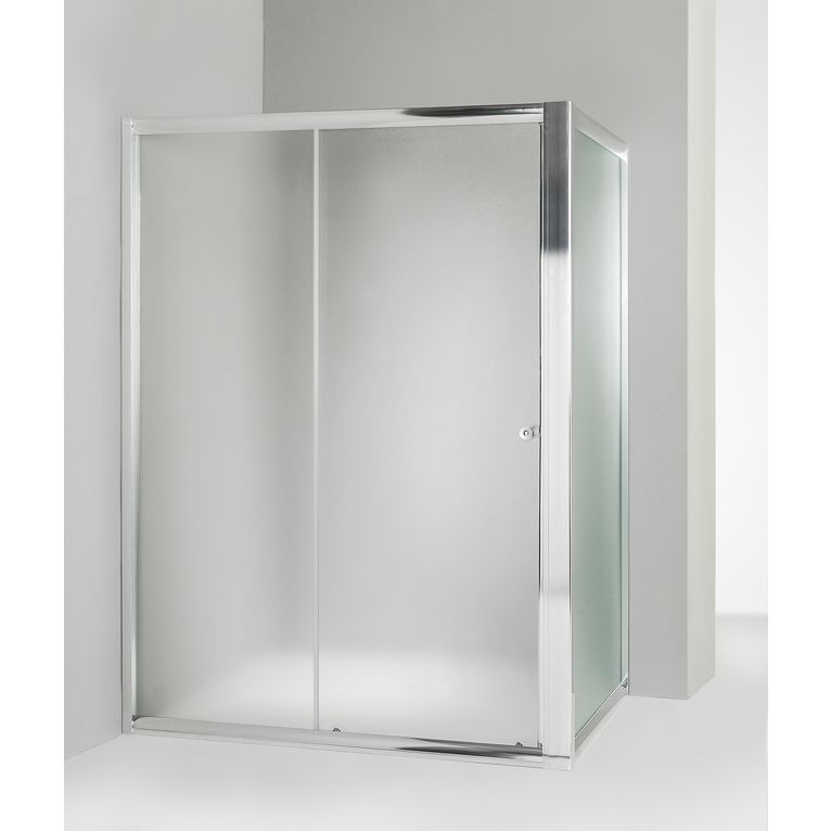box doccia angolare anta fissa porta scorrevole 80x150 cm opaco