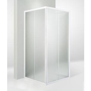 BOX DOCCIA 3 LATI PORTA SCORREVOLE 70X70X70 CM OPACO BIANCO