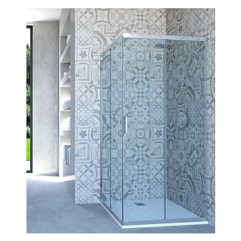  box doccia angolare porta scorrevole 68x98 cm trasparente