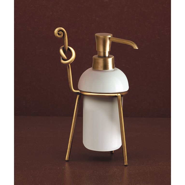 dosasapone da appoggio bronzo satinato e ceramica bianco serie retro' capannoli